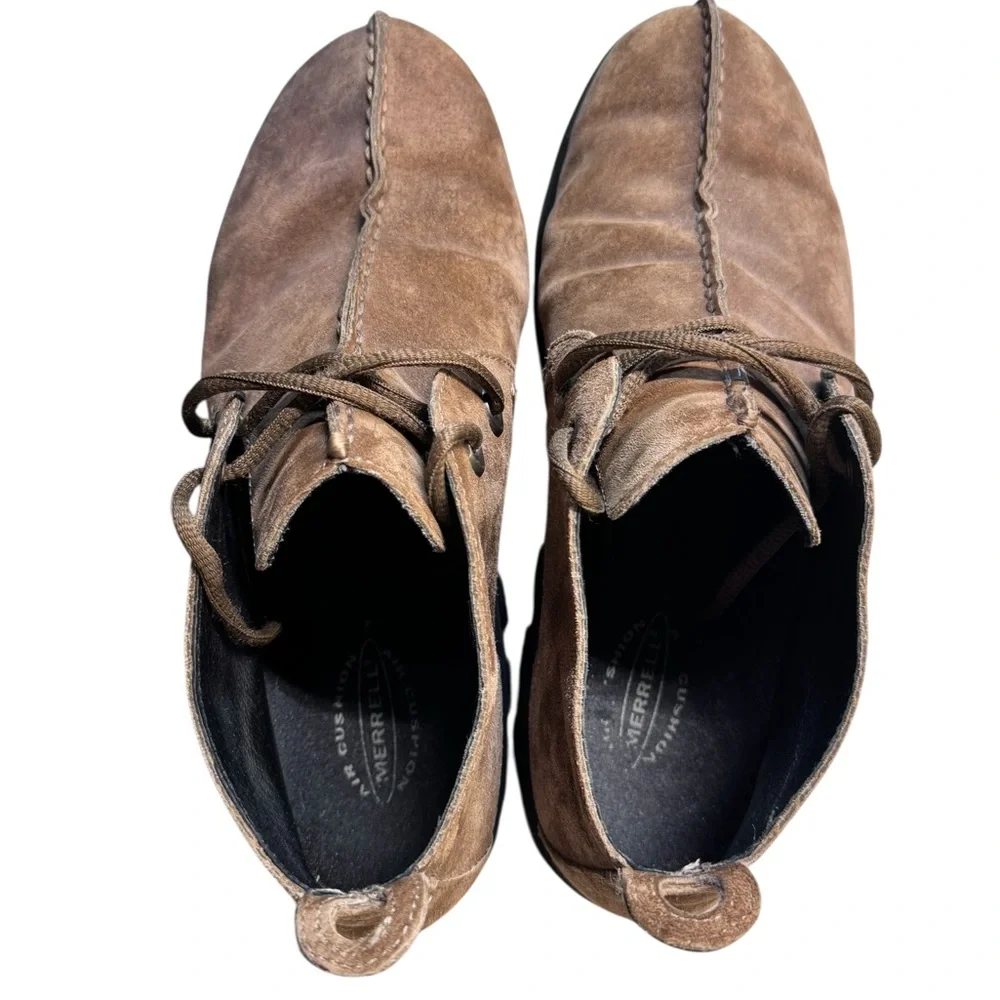 Merrell Dual Density Jungle Stitch Rootbeer Lace up Suede Tan Chukka Ankle Boots
